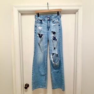 American Eagle Outfitters Skater Jean women’s Size 4 Distressed wide leg